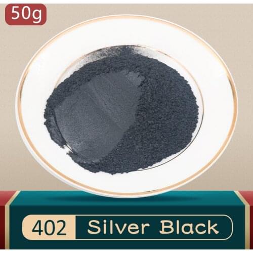 Sliver Black Mica Pigment Pearl Powder DIY Mineral Dye Colorant Dust YB402 for Soap Crafts Ceramic