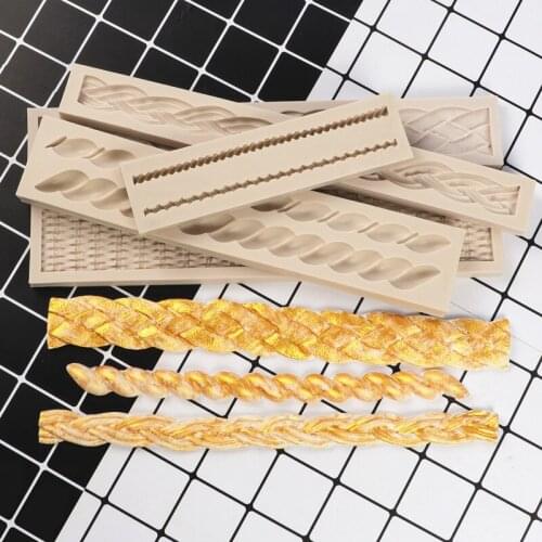 Knitted Weave Texture Silicone Mold Fondant Cake Decoration Mould Sugarcraft Chocolate Baking Tool Kitchenware For Cake Gumpaste