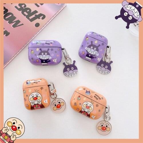Japan classic anime Anpanman Headphone Case for AirPods pro 3 2 1 Cute Cartoon baikinman Soft Silicone Bluetooth Earphone Cover