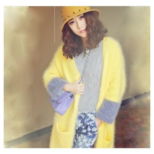 Genuine mink cashmere sweater women long cashmere cardigan pure cashmere sweater mink fur coat free shipping s35