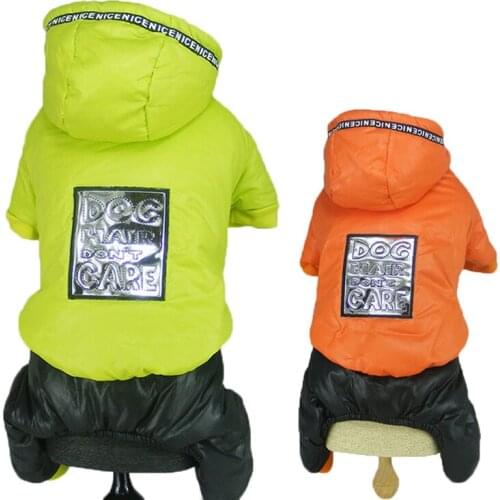 Abrrlo Dog Winter Clothes Thick Fleece Dog Hooded Parka Winter Warm Pets Jumpsuits Coat Large Dog Clothes Chihuahua Bulldog XXL
