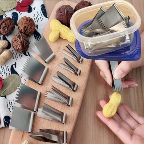 11PCS Walnut Cake Molds Stainless Steel Clips Baking Bread Dessert Pastry Clips Peanut Molds Steamed stuffed bun Decoration Clip