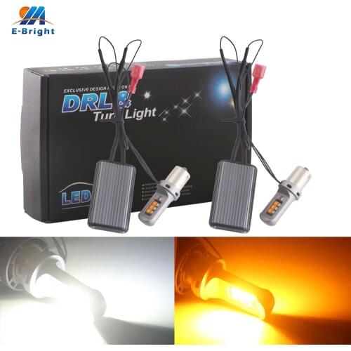 2X Canbus 3535 12 SMD 1156 BA15S P21W BAU15S PY21W 3156 7440 Dual Color Led Bulb Vehicles Turn Signal HeadLight DRL White/Amber