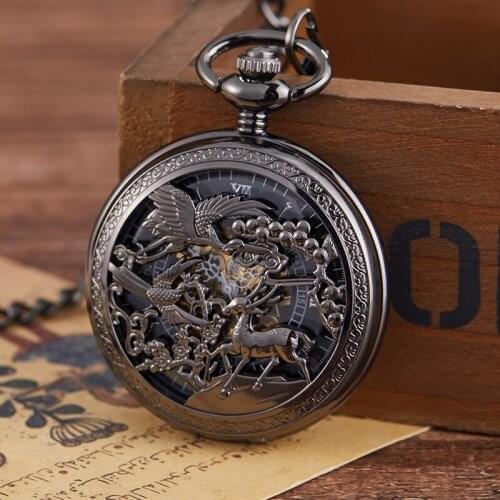 2020 Mechanical Pocket Watch Chain Watch Pendant Chain Transparent Hollow Metal Retro Men Women Watch Clock Relogio De Bolso