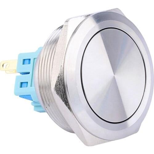 30mm Stainless steel metal push button switch flat round momentary power ring mark 6 pin car switches reset latching