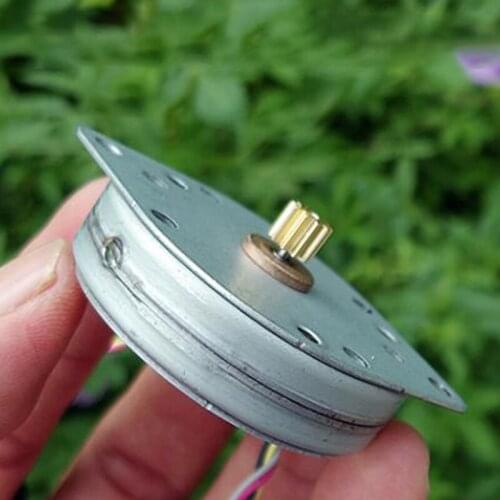 44MM Two Phase Four Wire Ultra-thin Stepper Motor, 10-Copper Gear, 0.5 Modulus DC 12V 3.6 Degree Stepper Motor Shaft Dia 1.5MM