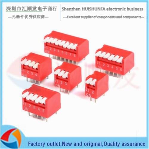 5pcs!!! DIP switch side dial key type in-line sliding type 2P 4 5 6 8-bit 2.54mm pitch in-line