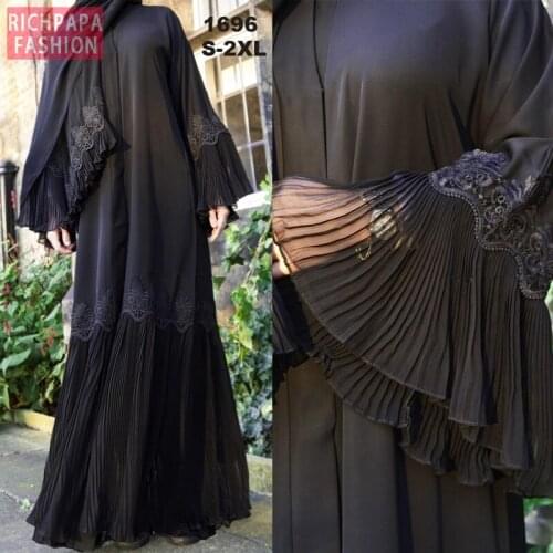 Abaya Kimono Kaftan Malaysia Pleated Muslim Cardigan Hijab Dress Abayas For Women Turkish Islamic Clothing Caftan Dubai Djellaba