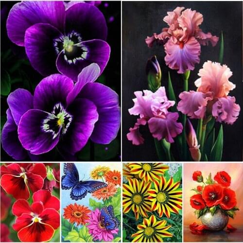 5D DIY Diamond Painting Full Square Rose Floral Cross stitch Kit Diamond Embroidery Flowers Mosaic Picture of Rhinestones Decor