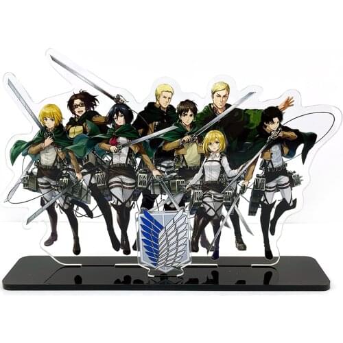 Shingeki no Kyojin Attack on Titan Mikasa Eren Armin Levi Erwin Hange HM acrylic stand figure model plate holder topper anime