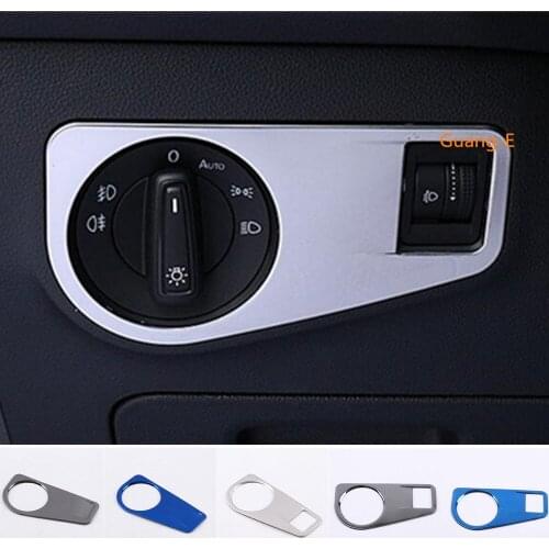 Car Style Stick Front Head Light Switch Button Trim Frame Lamp For Volkswagen VW Tiguanl Tiguan L Mk2 2016 2017 2018 2019 2020