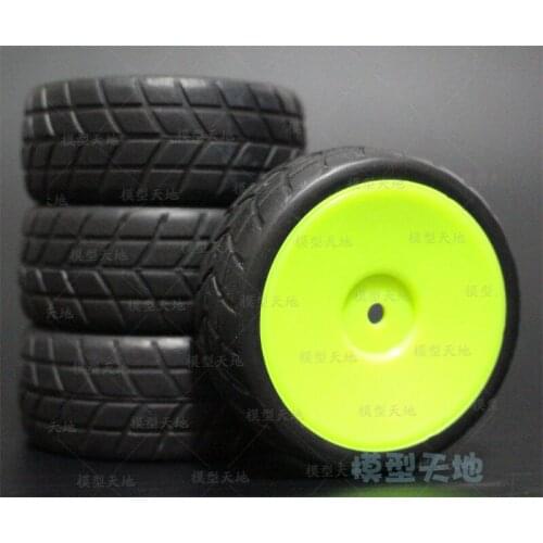 4pcs 1/10 On-Road Car Tires 26*64MM Plastic Wheel Rim Rubber Tyre for HSP Tamiya HPI Kyosho Sakura 94122 94123 D4 CS tt02 901G