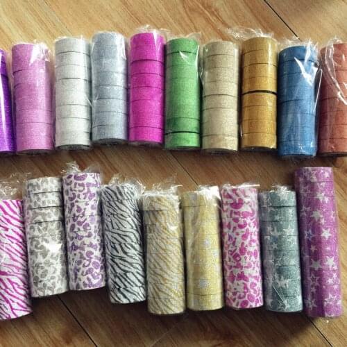 [Stock clearance] 6 pcs Bling bling glitter washi tape Gold powder masking tapes Scrapbooking stickers School supplies A6407