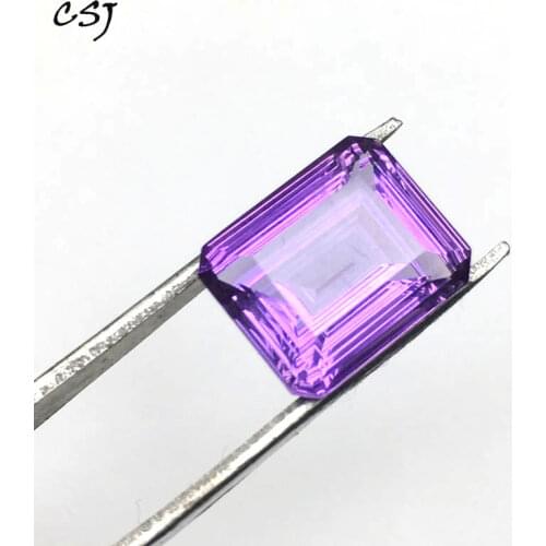 CSJ Real natural amethyst loose gemstone Oct concave brilliant honeycomb cut for 925 silver gold top fine jewelry mounting