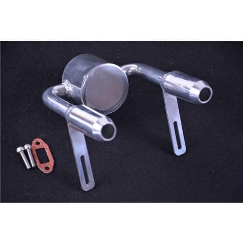 Double pipes exhaust pipe for 2 stroke engine of 1:5 HPI KM ROVAN BAJA