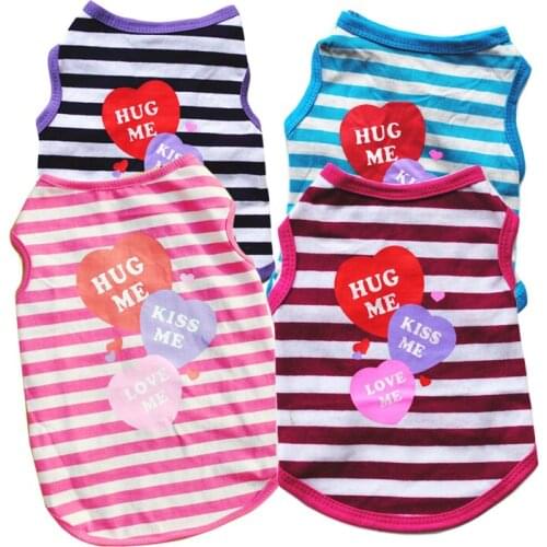 Classic Stripe Dog Shirt Cheap Dog Clothes For Small Dogs Summer Chihuahua Tshirt Cute Puppy Vest Yorkshire Terrier Pet Clothes