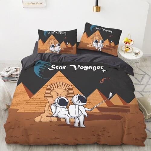 Cartoon Childrens Bedding set for kids baby girls Duvet cover set pillow case Bed linens Quilt cover 135 140x200 Space VOYAGCC