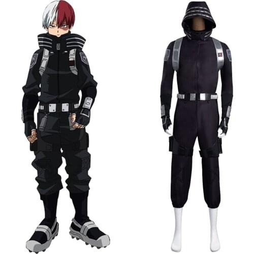 2021 Boku no My Hero Academia Todoroki Shoto Cosplay Costume Hooded Top Pants Belt Full Suit Halloween Backpack