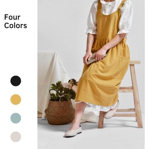 Kitchenware Sleeveless Apron Artistic Full Cotton Linen Advertising Apron Wholesale Custom Kitchen Flower Shop Work Clothes