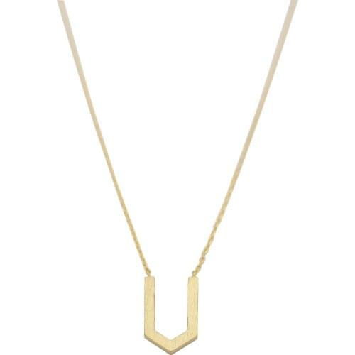 Fashion V pendant necklaces Drawing on the surface of the v-shaped geometric pendant necklaces Charmof a simple style necklaces