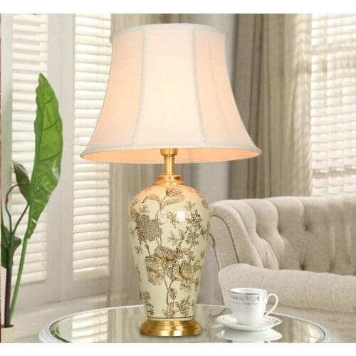 New Chinese Ceramic Table Lamp Manual Creative Ceramic Table Lamp Decorative Ceramic Lamp Night Lamp