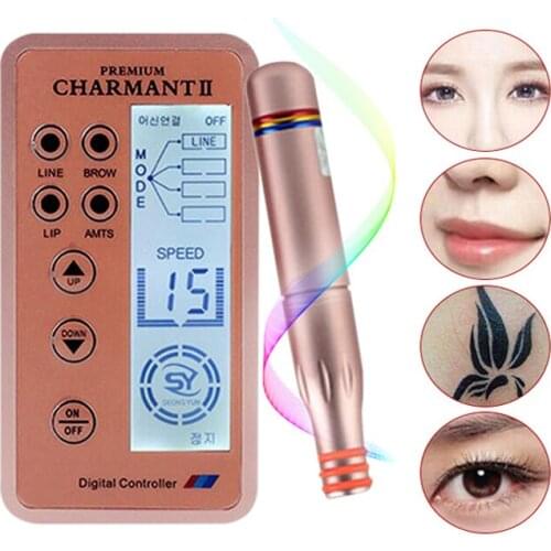 New Charming Professional Tattoo Machine Permanent Eyebrow Lip And Arm Body Art Advanced Equipment Micro Blade Tattoo Gun Set
