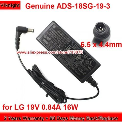 Genuine ADS-18FSG-19 19V 0.84A 16W AC Adapter for LG 19M38A 19M38D 19M38H 20M37D-B 22MK430H 22MK400A Power Supply