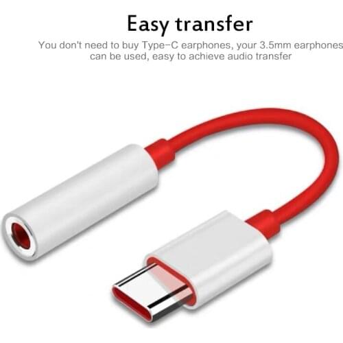 Original OnePlus 6T 8T 7 Pro Usb Type C To 3.5mm Earphone Jack Adapter Aux Audio For OnePlus 8/8 Pro Nord Usb-c Converter Cable