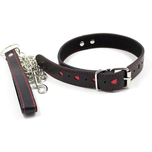 Sex Toy Chain PU Leather Collar with Leash BDSM Women Bondage Fetishs Necklace for Adult Goods Accessories Jeux Sexuel