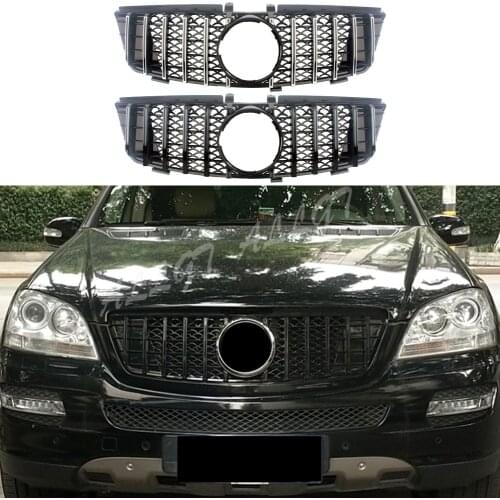 Car Front Racing Billet Bumper Grille Upper Cover For Mercedes-Benz W164 ML Class 2006 2007 2008