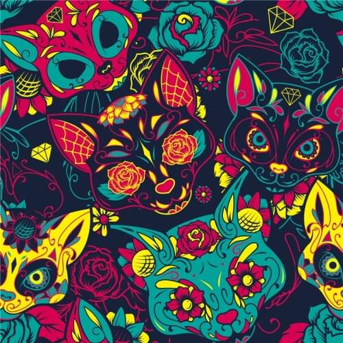 100% polyester stretch fabric dress animal racing printed fabric thin dress fabric dress shirt patchwork W3