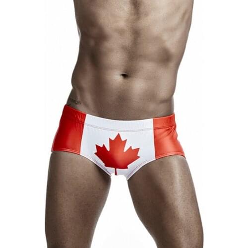 National flag print mens swim trunks sexy swimsuits men swimwear 2021 men swimming shorts briefs beachwear surf bathing suits