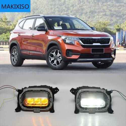 Turn Yellow Signal Relay 12V Car DRL Lamp LED Daytime Running Light For Kia Seltos KX3 2020 2021