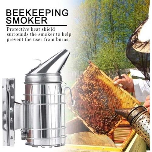 Stainless Steel Manual Bee Smoke Transmitter Kit Beekeeping Tool Apiculture Beekeeping Tool Bee Smoker Beekeeping