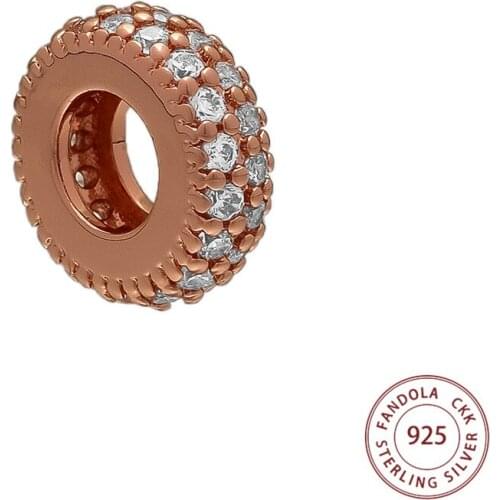 100% 925 Sterling Silver Rose Inspiration Within Spacer Charms Fits Original Bracelets Women Beads for Jewelry Making berloques