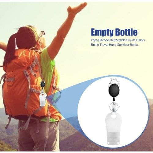 Silicone Empty Bottle Set Sport Hand Sanitizer Bottle + Retractable Buckle Travel for Household Bathroom Decoration