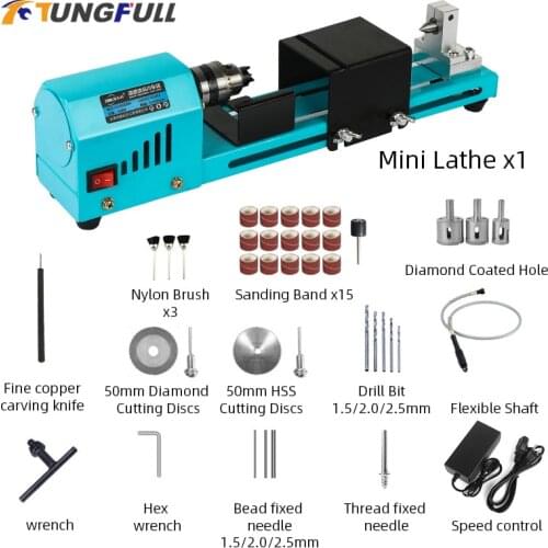 DIY Woodworking Lathe Milling Machine Grinding Polishing Drill Rotary Tools 150W Mini Lathe Beads Machine Buddha Pearl Lathe