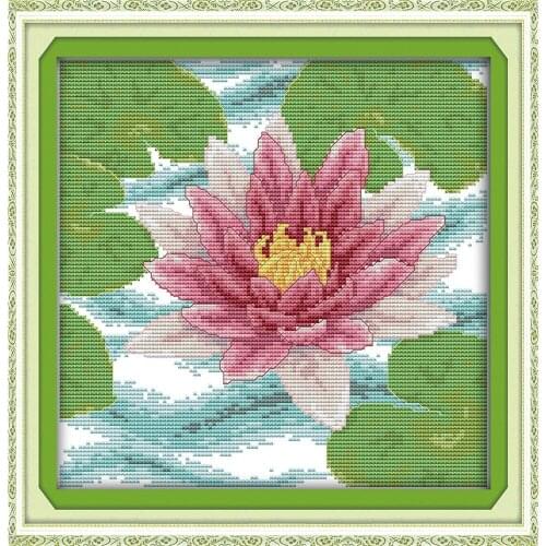 Everlasting Love Lotus Chinese Cross Stitch Kits Ecological Cotton Clear Stamped Printed 11CT DIY Wedding Decoration For Home