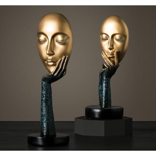 Funny Face Statues for Decorative Figurines Home Decoration Ornamental Accessori Sculpture Modern Resin Art table top home decor