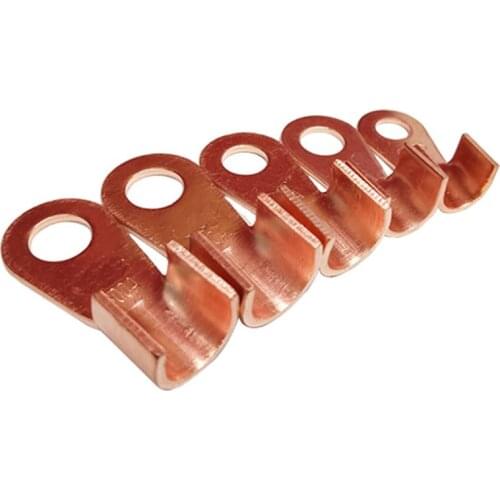 1000Pcs 20A 30A 40A Open Copper Battery Passing Through Crimp Terminal Wire Lugs 6mm Ring for 1.5-10mm2 Stud Tongue Copper