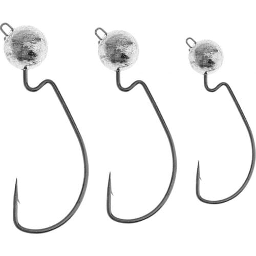 3pcs/lot Weihe Carbon Steel Lead Jig Head Crank Fishing Hook 3.8g 7.5g 10.5g Support Hard Soft Baits Fishing Tackle