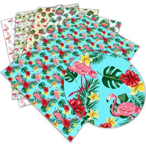30 cm x 136 cm Flamingo Printed Faux Synthetic Leather DIY Sewing Material For Garments L075 L076 L077