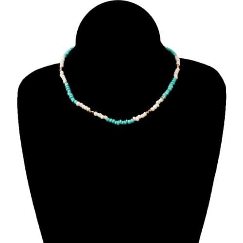 78MM New Hot Sale Beaded Clavicle Chain Ladies Temperament Charm Color Rice Bead Necklace Sweet Candy Color Girl Necklace Gifts