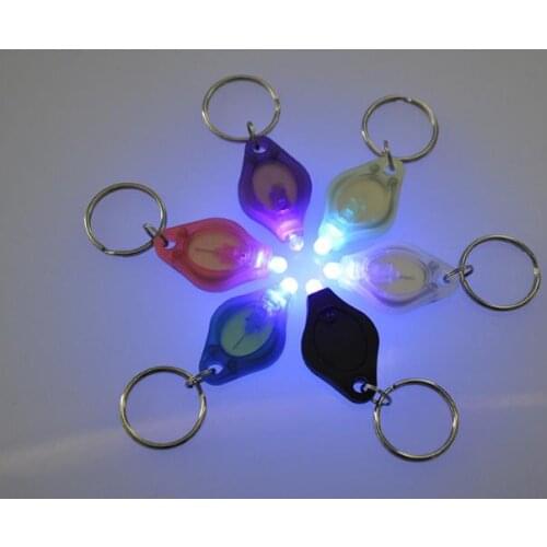 Free shipping 400 pcs/lot Colorful Micro Light LED Keychain UV Flashlight Gift Light cheap Money Detector