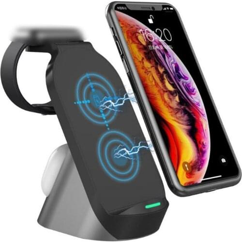 15W Qi Wireless Charger For Iphone XS 8 11 12 Pro Max Wireless Charging Station For Apple Watch Airpods 6 5 4 3 2