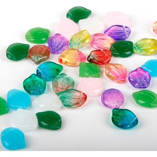 Hot 5PCS/Lot 15x12MM Glass Fashion Peony Petal Shell Beads Jewelry Making Supplies DIY For Bracelet Charms Czech Flower Beads