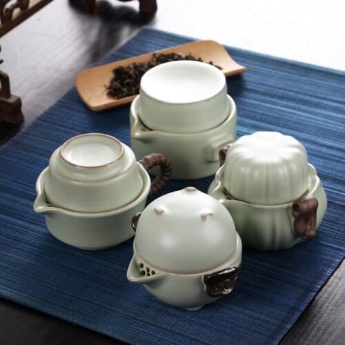 Tea Sets Kung Fu Ceramics Tea Set 1 Pot 1 Cup Tea Pots High Quality Elegant Gaiwan Beautiful and Easy Tea Pot Kettle