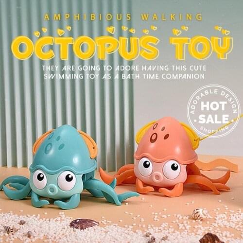 Baby Bath Toy Octopus Cuttlefish Inkfish Walk Swimming Amphibious Summer Beach Game Plastic Funny Kid Gift DropShipping