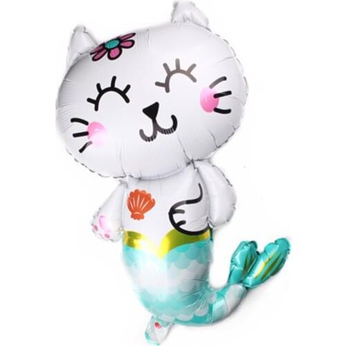 Cat Mermaid Foil Balloons Cartoon Animal Balloon Birthday Party Decoration Globos Kid Toy Helium Baby Show