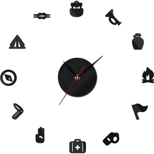 Houseware DIY Large Wall Clock Modern Design Wall Art Home Decor Medical Box Wall Watch Time Clock 3D Mirror Wall Sticker